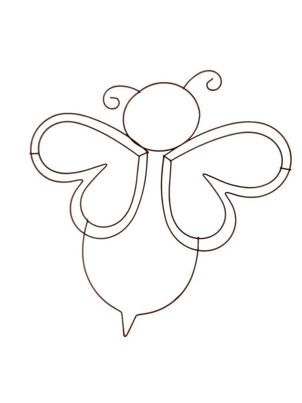 Bee Wire Wreath Frame Metal Craft Form Red Floral Base Spring Door Decor DIY Sup